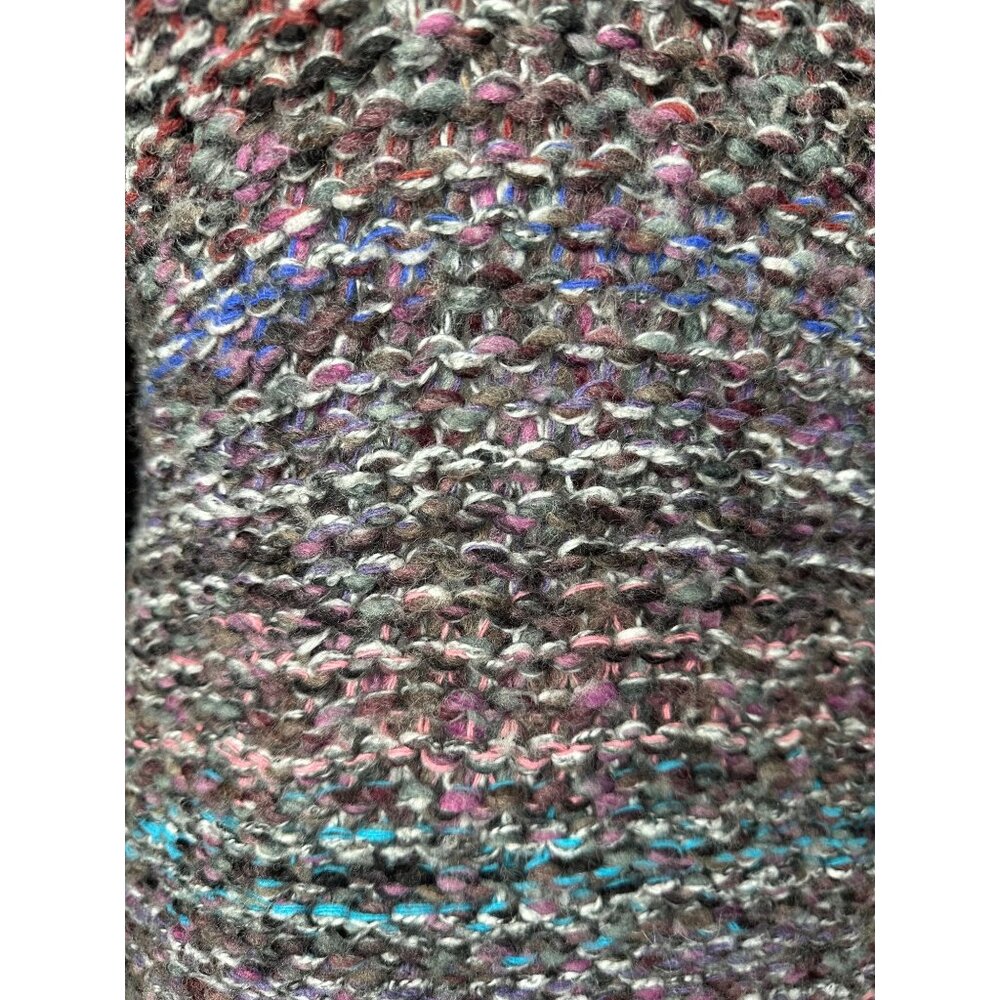 Anthropologie Moth Chunky Knit Open Cardigan Sweater Large Multicolor Cozy Boho - Picture 9 of 11